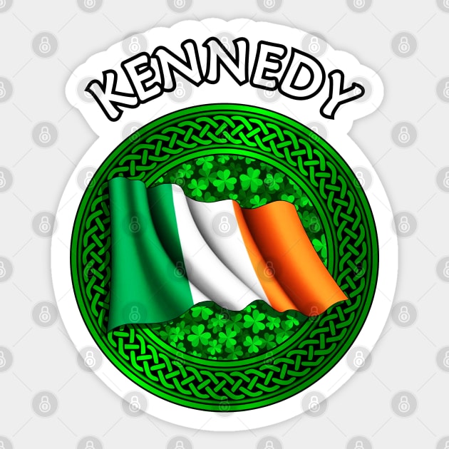 Irish Flag Clover Celtic Knot - Kennedy Sticker by Taylor'd Designs